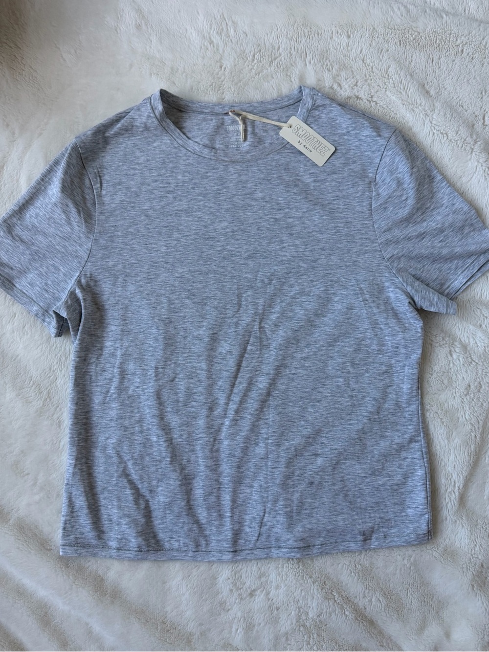 Aerie SMOOTHEZ Cotton Blend BESTEES Crew T-Shirt Gray NWT M